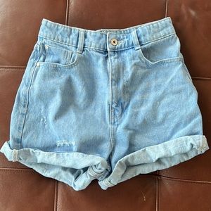 Zara High Waisted Jean Shorts